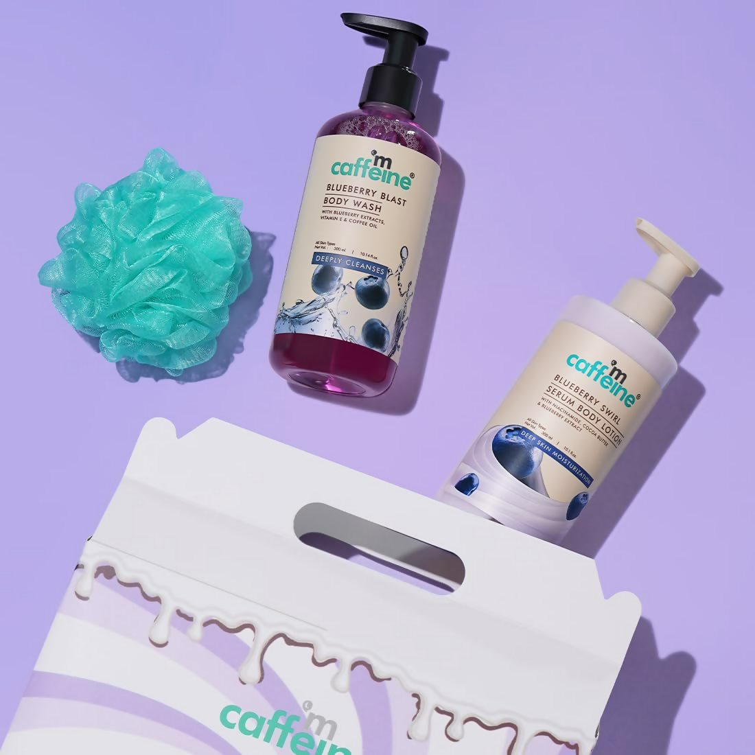 mCaffeine Blueberry Escape Bath & Body Gift Kit Set