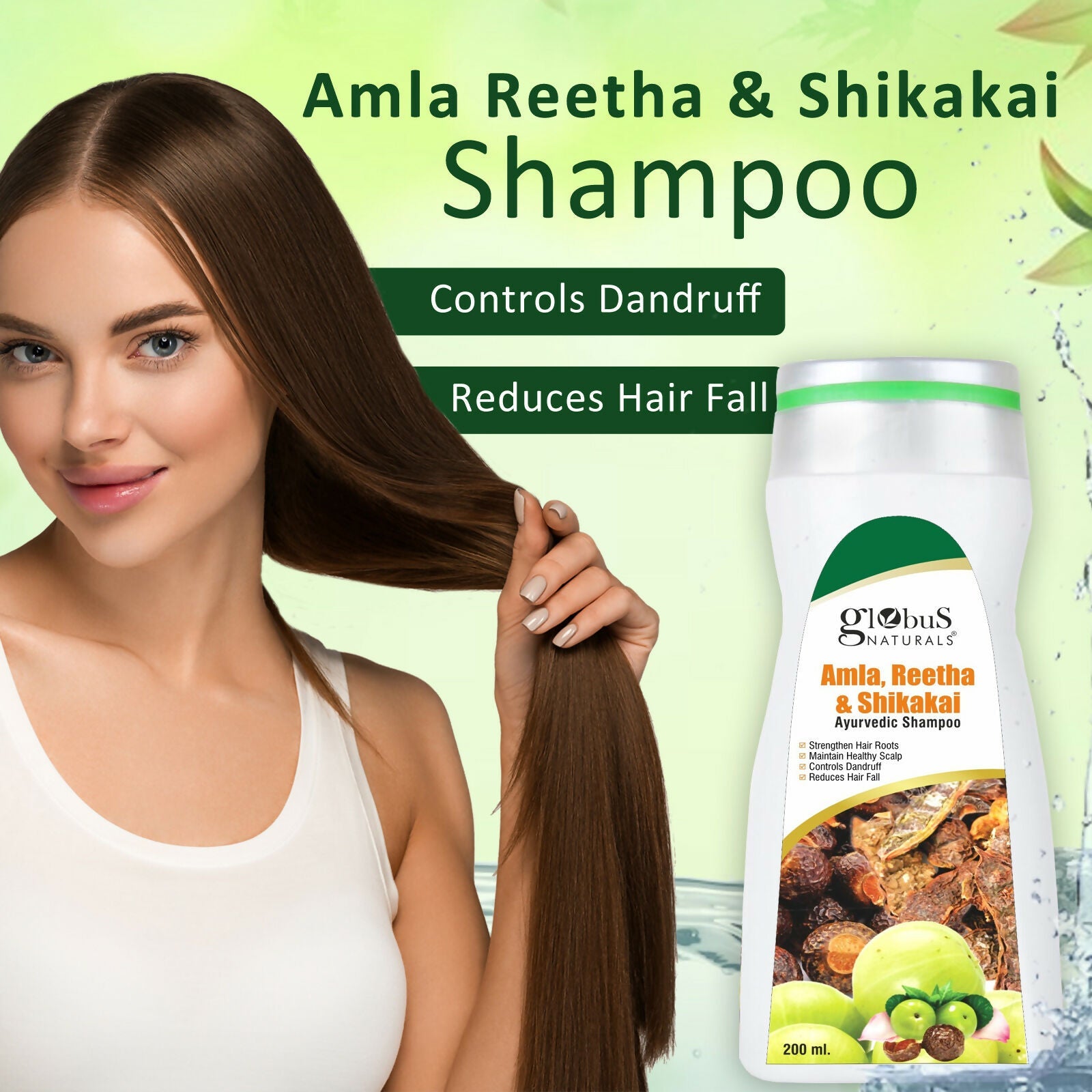 Globus Naturals Amla Reetha Shikakai Shampoo - Distacart