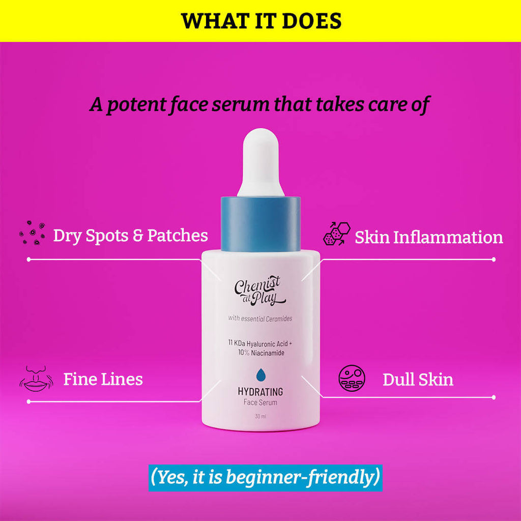 Chemist At Play Hydrating Face Serum For Dry, Normal & Oily Skin, Provides Plump & Radiant-Looking Skin