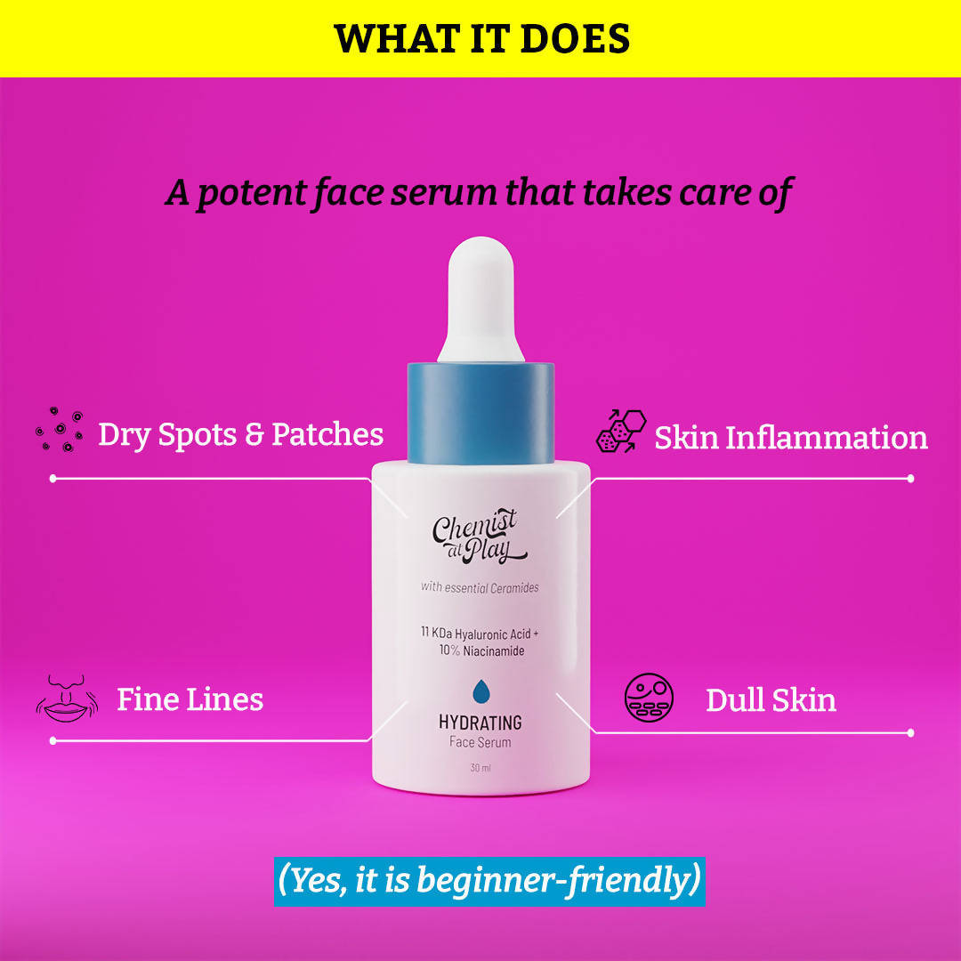 Chemist At Play Hydrating Face Serum For Dry, Normal & Oily Skin, Provides Plump & Radiant-Looking Skin