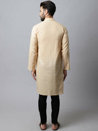 Even Apparels Beige Color Pure Cotton Men's Kurta With Side Placket (CHK1200) - Distacart