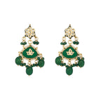 Nuyug 22K Gold Plated Arc Kundan Ruby Drops Necklace