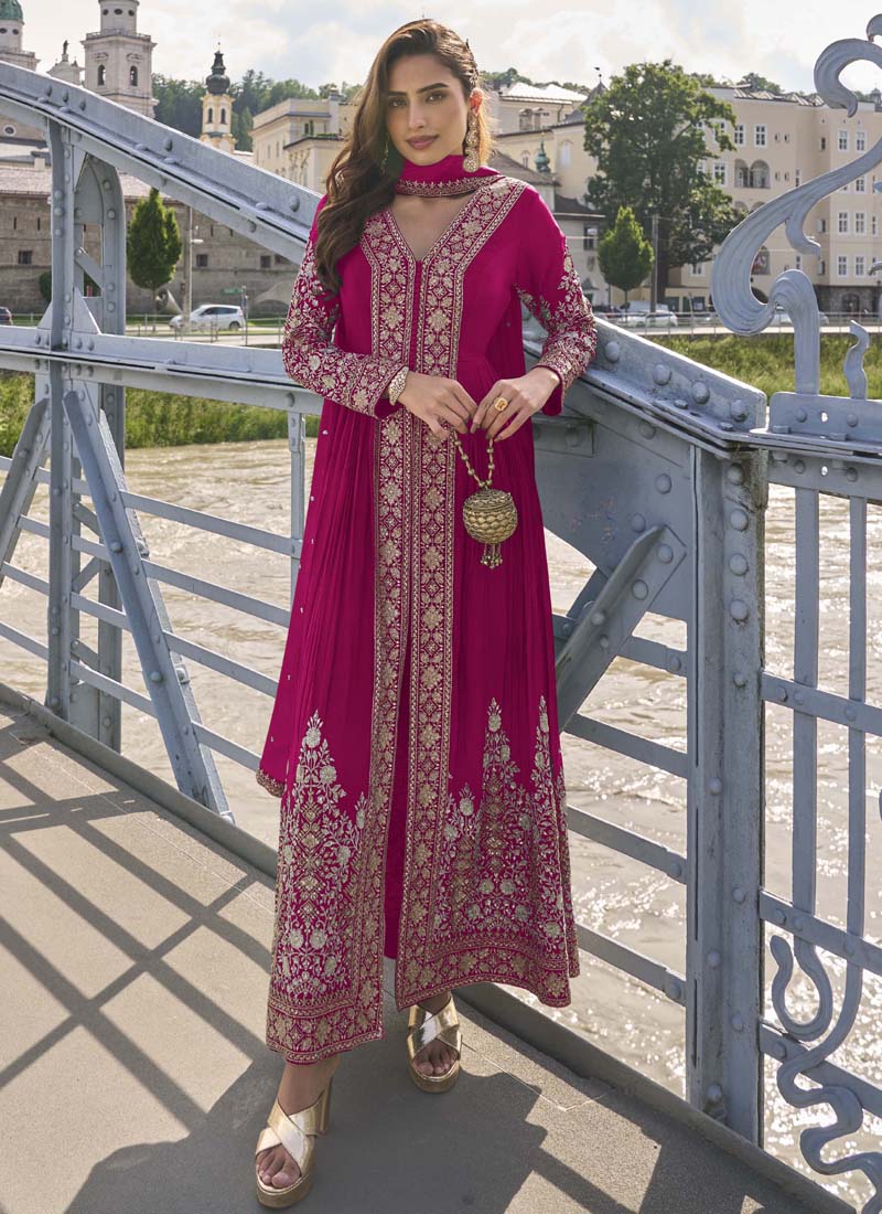 Vegaa Fashion Fashion Pink Embroidered Pakistani Designer salwar suit - Distacart