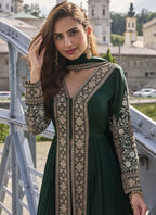 Vegaa Fashion Fashion Green Embroidered Pakistani Designer salwar suit - Distacart