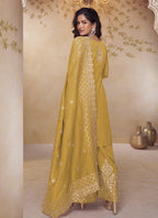 Vegaa Fashion Yellow Simar Silk Embroidered Party Wear Palazzo Suit - Distacart