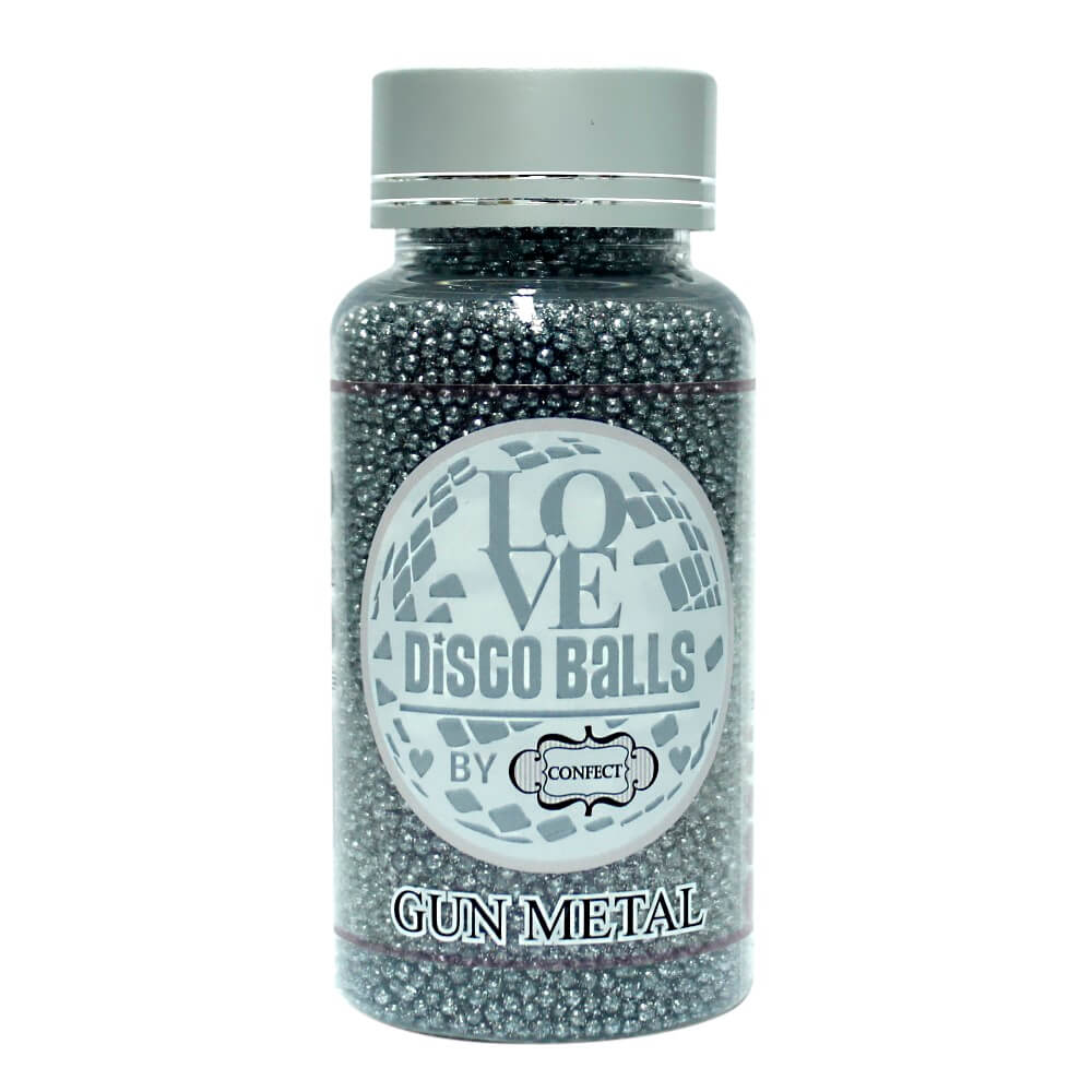 confect gun metal disco balls sprinkles 2 mm 120 gms