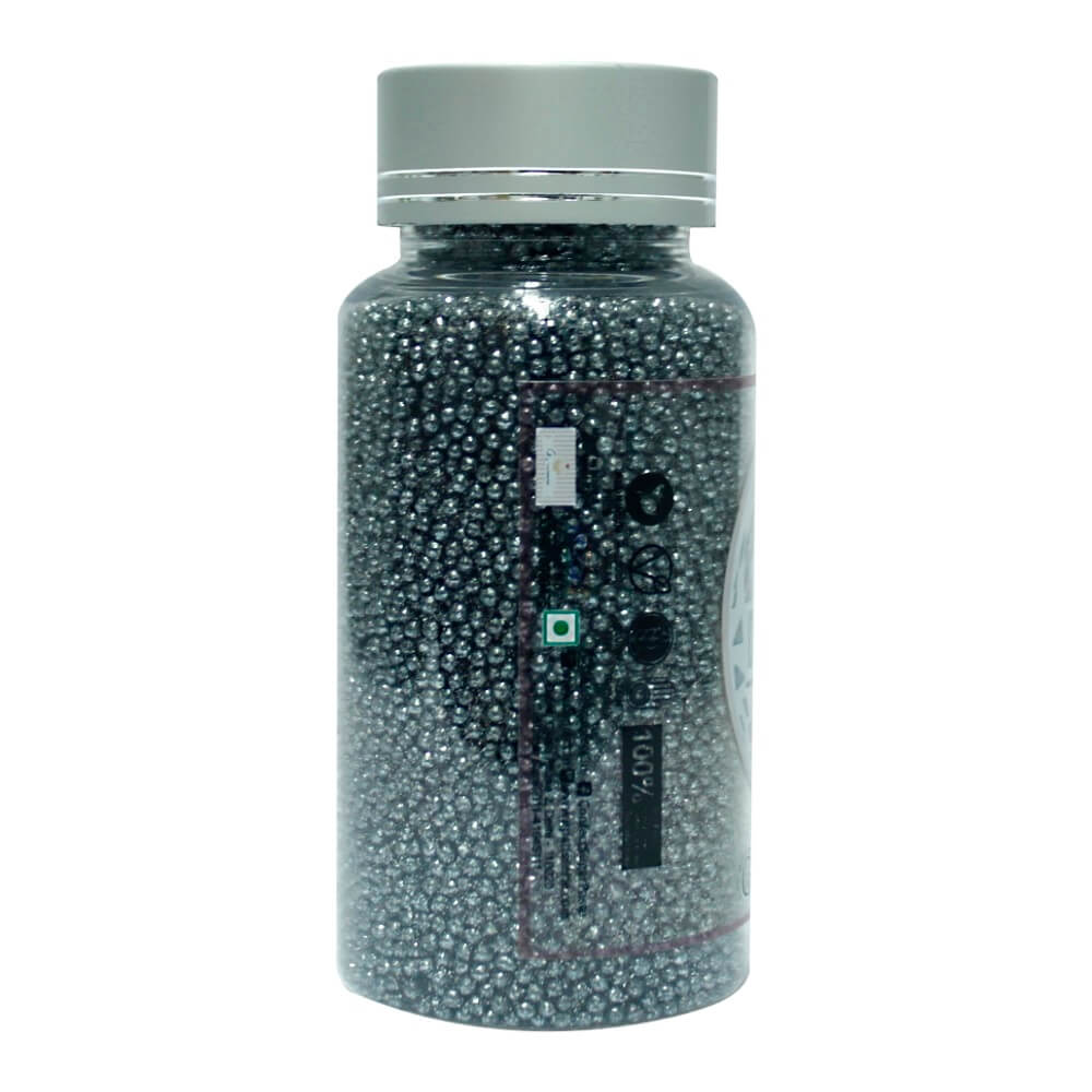 confect gun metal disco balls sprinkles 2 mm 120 gms
