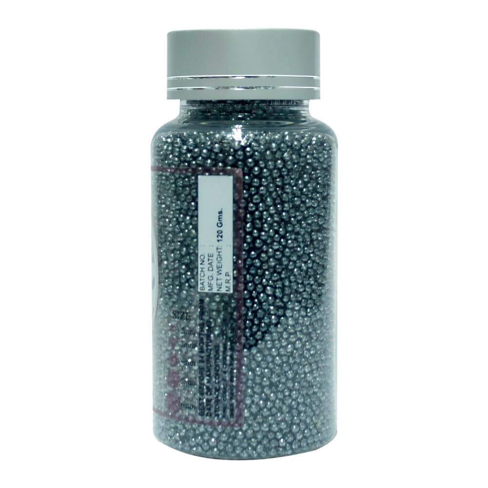 confect gun metal disco balls sprinkles 2 mm 120 gms
