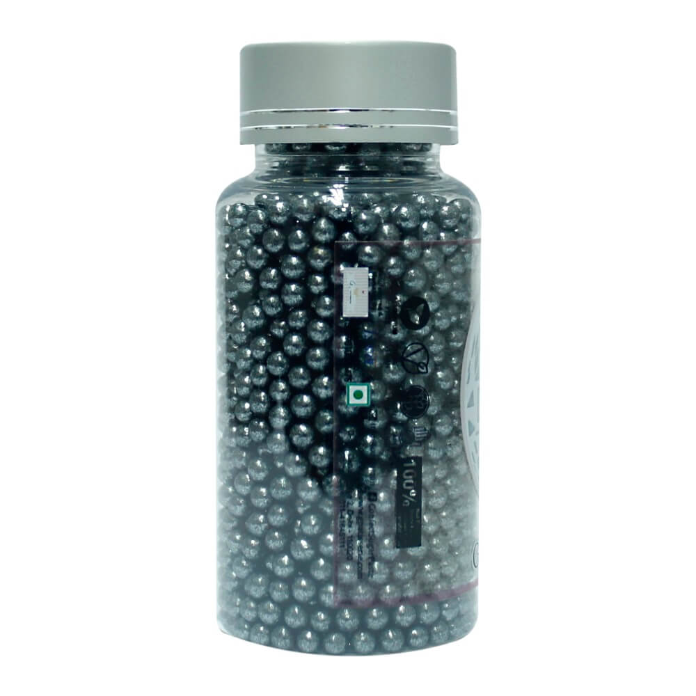 confect gun metal disco balls sprinkles 3 mm 120 gms