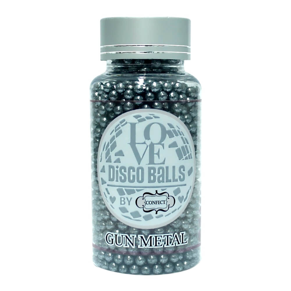 confect gun metal disco balls sprinkles 4 mm 120 gms