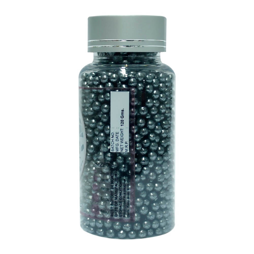 confect gun metal disco balls sprinkles 5 mm 120 gms