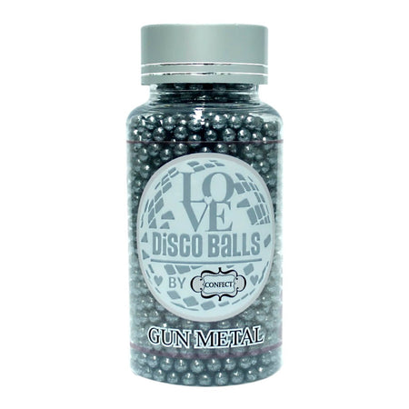 Confect Gun Metal Disco Balls Sprinkles 6 MM
