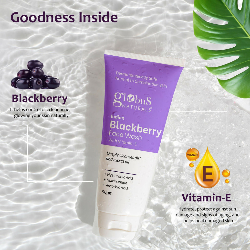 Globus Naturals Indian Blackberry Face Wash with Vitamin E - Distacart