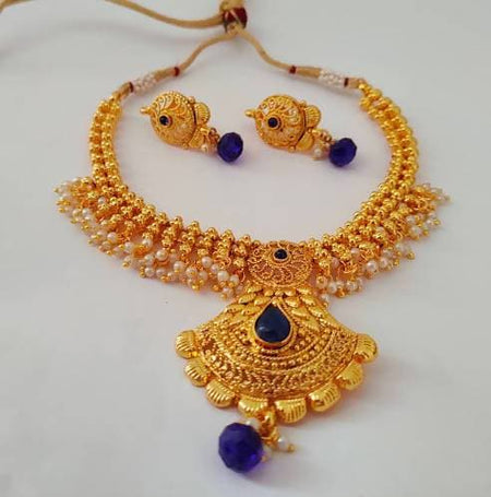 Kemp Designer Loreals Blue Necklace Set