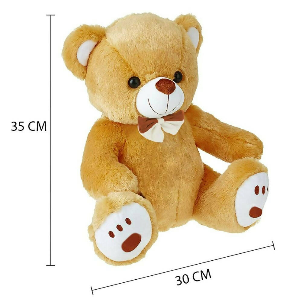 Webby Plush Cute Sitting Teddy Bear Soft Toys With Neck Bow (Brown Color)