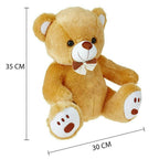 Webby Plush Cute Sitting Teddy Bear Soft Toys With Neck Bow (Brown Color)