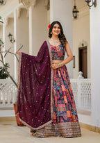 Wedding Partywear Colour Full Slim Georgette Lehengha Choli With Dupata - Agnidhara