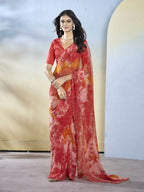 Maroon Georgette Designer Printed Ready to Wear Saree - Samyana