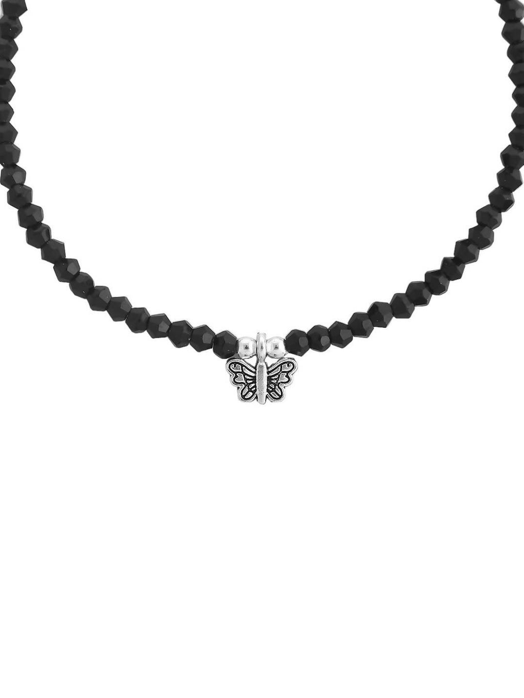 VOJ Women Black Color stainless steel Anklet - Distacart