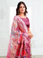 Shree Shyam Fashion Linen Cotton Pink Saree - Distacart