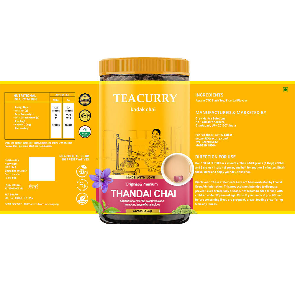 Teacurry Thandai Chai Powder - Distacart