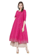 Cheera Embellished Daily Wear Cotton Blend Kurta - Pink