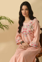 Joban Fashion Peach Cotton Rayon Kurta Set