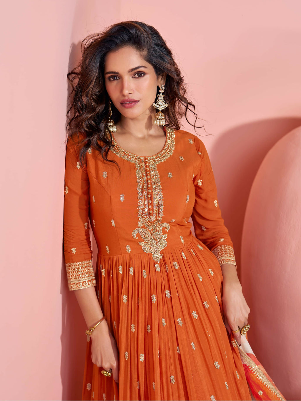 Anaita Yellow Embroidered Silk Anarkali Suits - Distacart