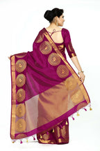Mimosa Women's Purple Tussar Silk Banarasi Saree - Distacart