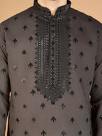 Vastranavya Brown Exclusive Festival Wear Viscose Silk Thread with Sequence Embroidered Work Kurta with Dupatta