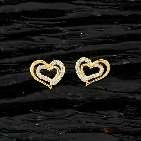 Joban Fashion Women Brass Golden White Ad Earrings