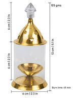 Spillbox Gold-Toned Brass Glass Udupi Diya Pooja Essential