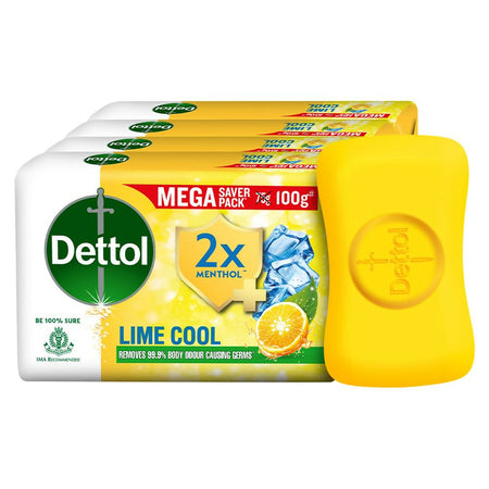Dettol Lime Cool Bathing Soap Bar with 2x Menthol