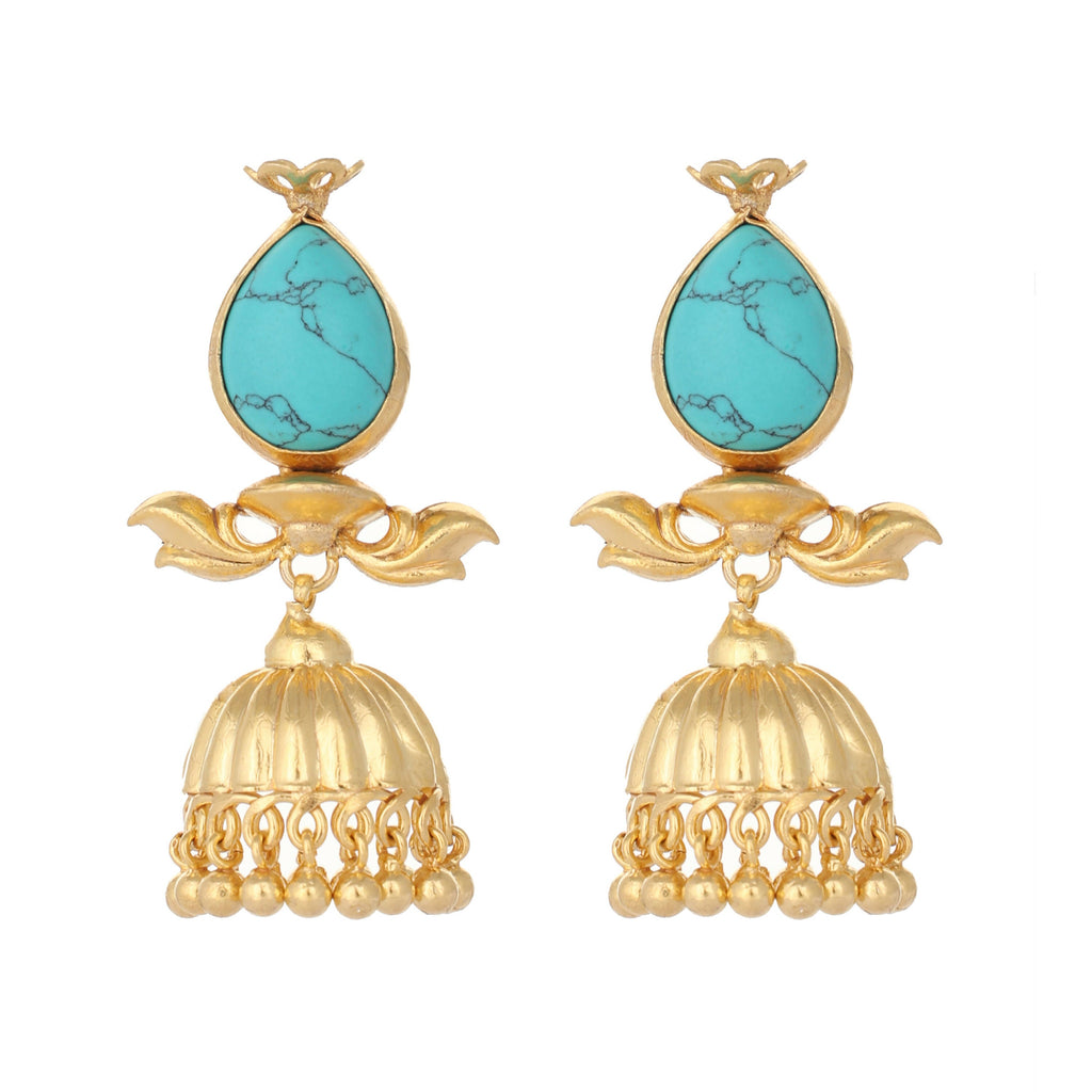 Nuyug 22K Gold Plated Turquoise Grace Earrings - Distacart