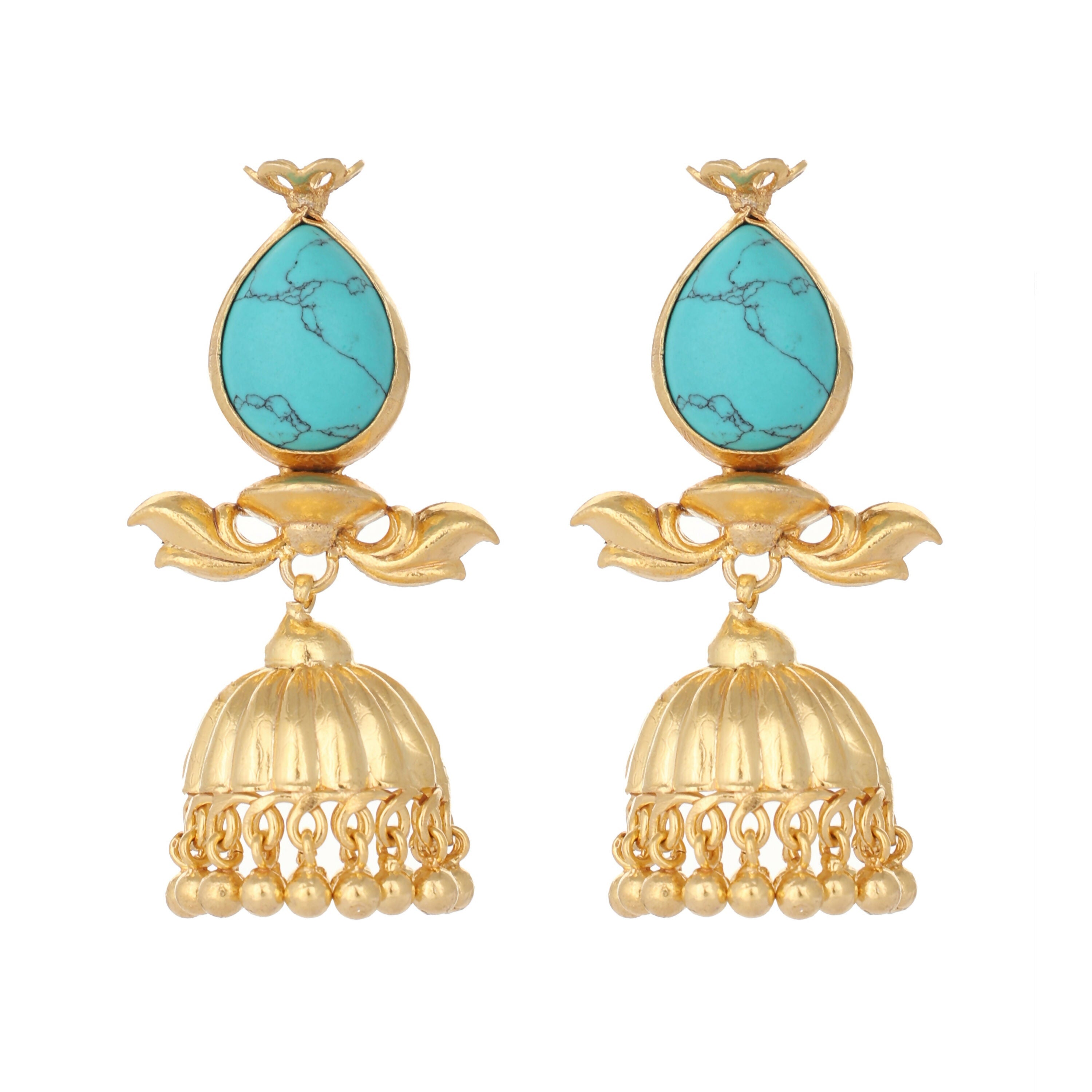 Nuyug 22K Gold Plated Turquoise Grace Earrings - Distacart