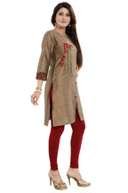Snehal Creations Dressy Designer Cheeku Raw Silk Embroidered Short Tunic