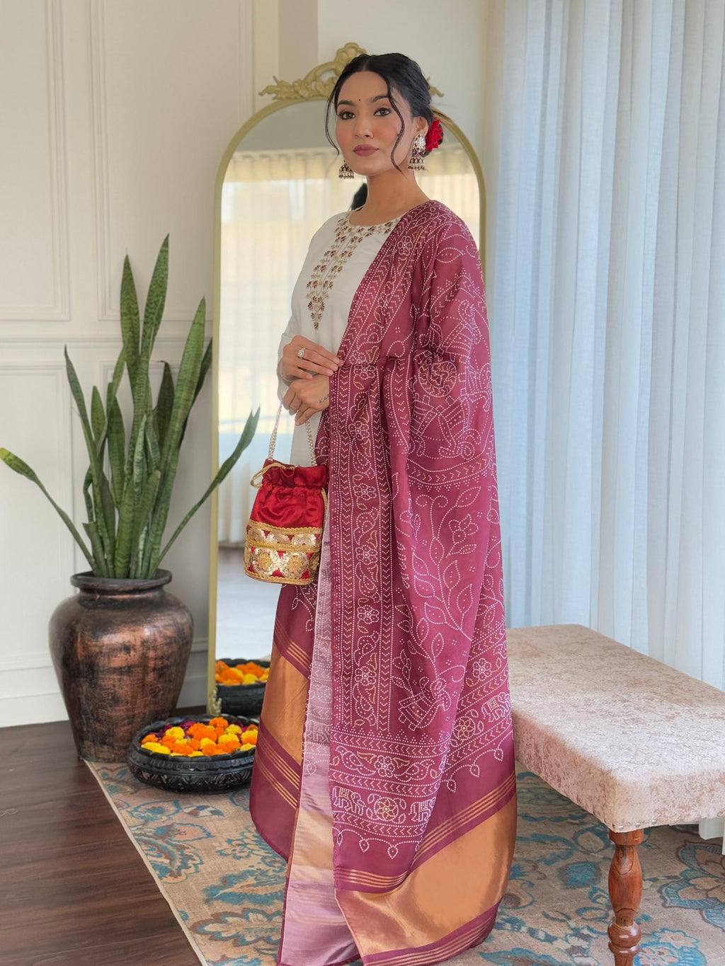 The52 Women's Roman Silk Embroidered Straight Kurta, Pant and Dupatta Set - Distacart