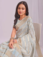 Shree Shyam Fashion Organza Sky Blue Saree - Distacart