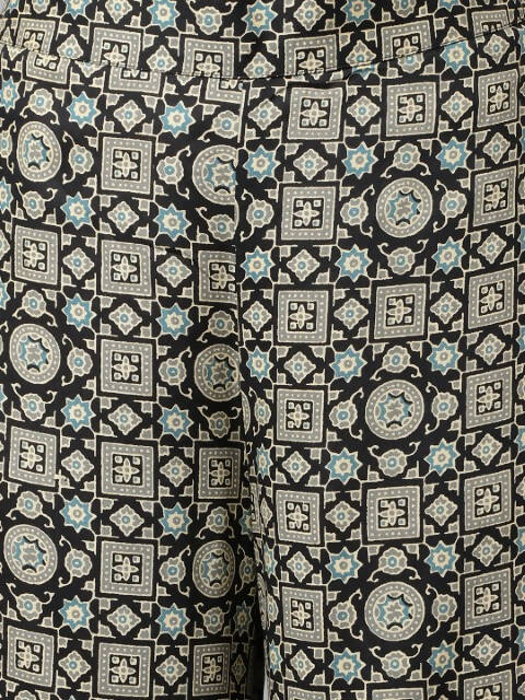FIORRA Women's Black Cotton A-Line Kurta Palazzo Set