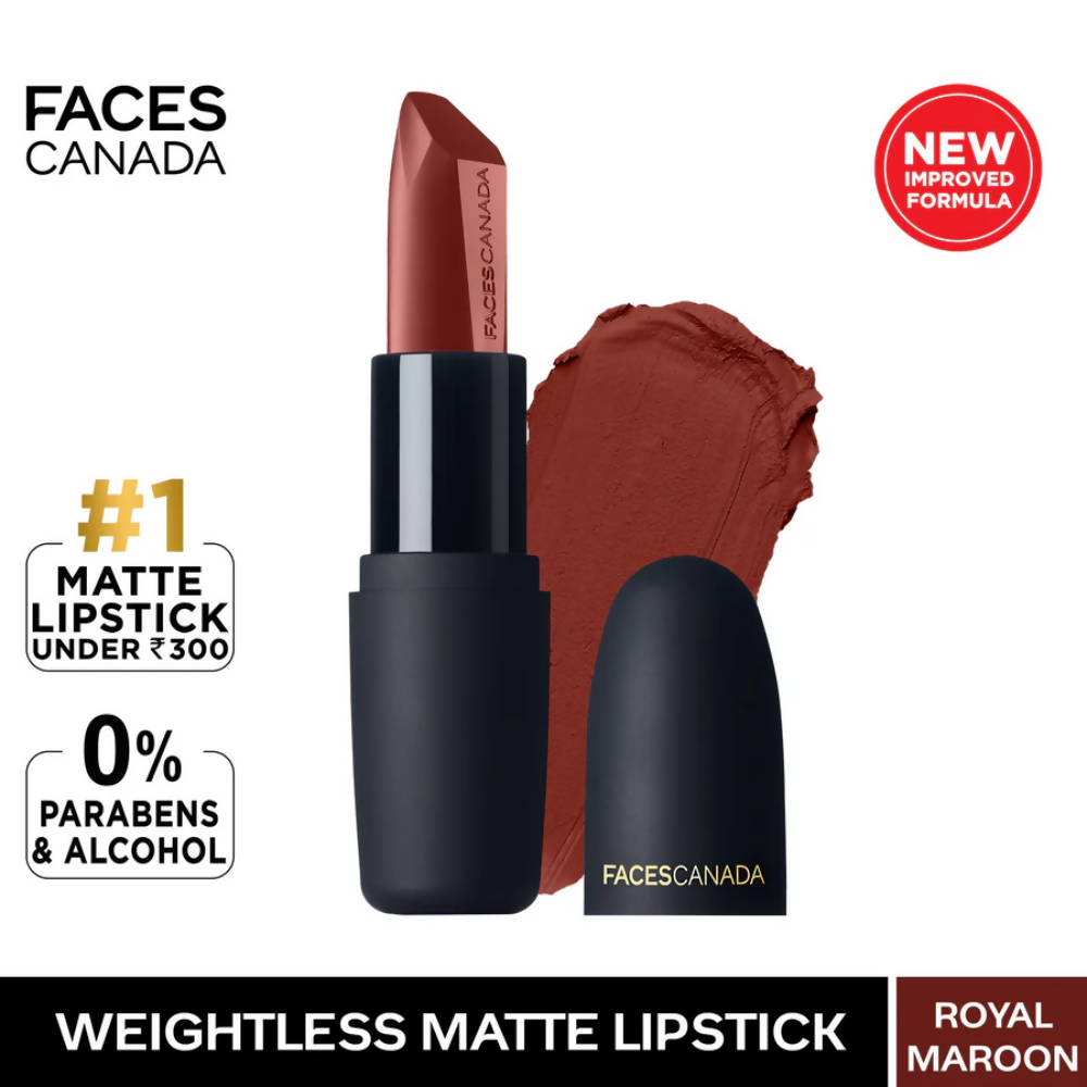 Faces Canada Weightless Matte Finish Lipstick - Royal Maroon 16 - Distacart