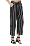 Asmaani Black Color Rayon Fabric Stripped Palazzo