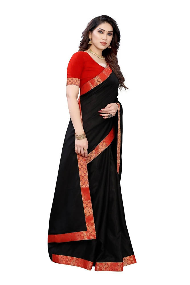 Vamika Black Dola Silk Border Saree (Kirti Black)