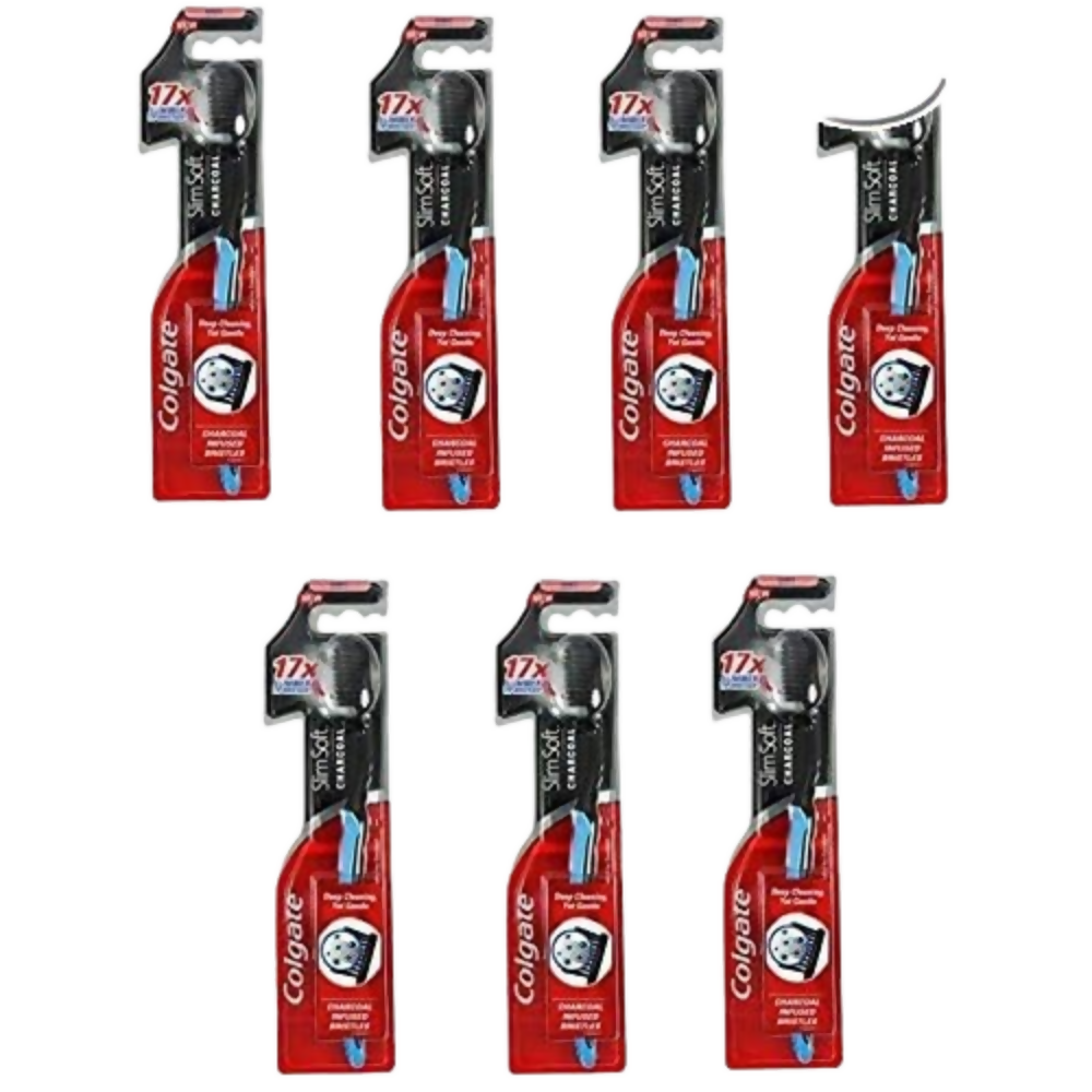 Colgate Adult Slimsoft Charcoal Infused Manual Bristles For Deep Cleaning