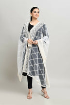 Joban Fashion White Cotton Embroidery Work Pakistani Karanchi Dupatta