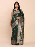 Shree Shyam Fashion Banarasi Silk Green Saree - Distacart