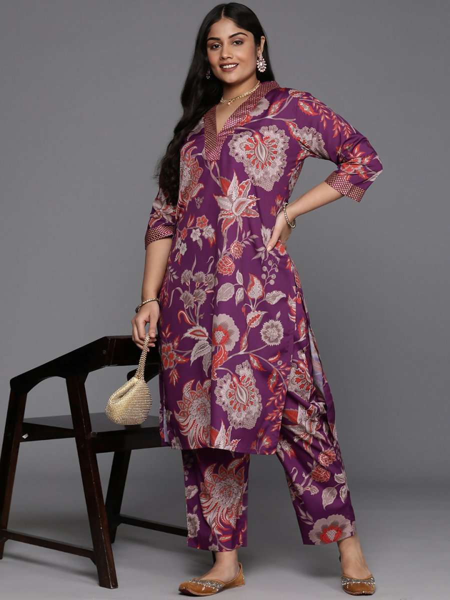 Ahalyaa Women's Traditional wear Kurta Set - Purple