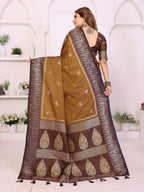 Aastha Fashion Brown South Soft Silk Zari Weaving Saree - Distacart