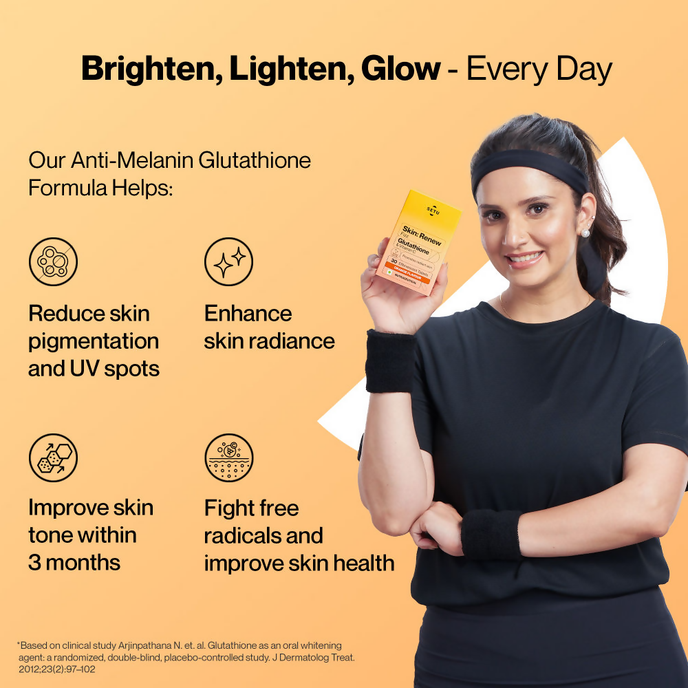 Setu Skin Renew Glutathione With Vitamin C Effervescent Tablets - Orange Flavor