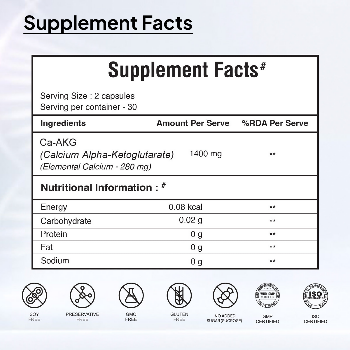Miduty by Palak Notes Calcium Alpha-Ketoglutarate (AKG) Capsules