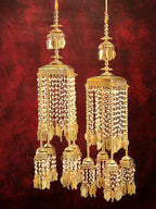 NVR Women's Pack Of 2 Gold-Polished & White Pearl Beaded Bridal Heavy Kaleera Sets - Distacart